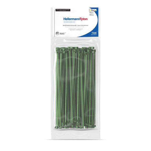 Abraçadeira Flexível de Nylon 4,6mm Verde Hellermann