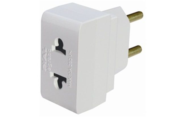 Adaptador 2 Pólos Terra Padrão Antigo para 2 Pólos Padrão Brasileiro Branco