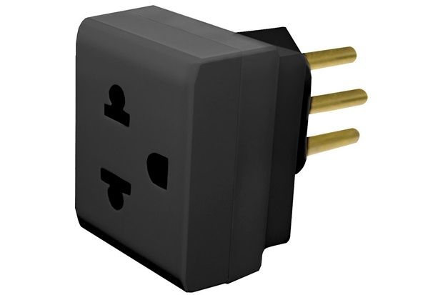 Adaptador 2 Polos Terra Preto