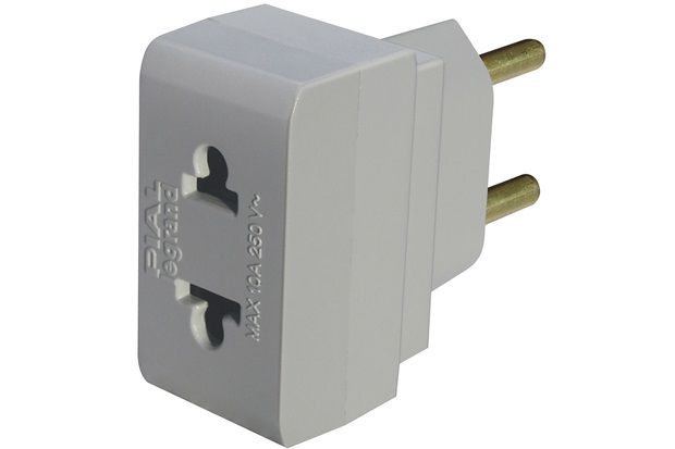 Adaptador 2 Polos Universal para Padrão Brasileiro Cinza