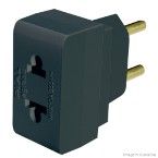Adaptador para tomada 2 polos preto bivolt Pial