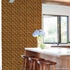 Adesivo de parede madeira 3D 44cm x 3 metros Grudado Adesivos