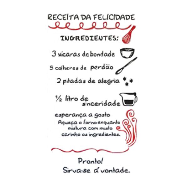 Adesivo Decorativo Receita da Felicidade 60x120cm