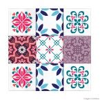 Adesivos de azulejo Flandres 24 unidades Grudado Adesivos