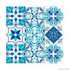Adesivos de azulejo Portugal 24 unidades azul Grudado Adesivos