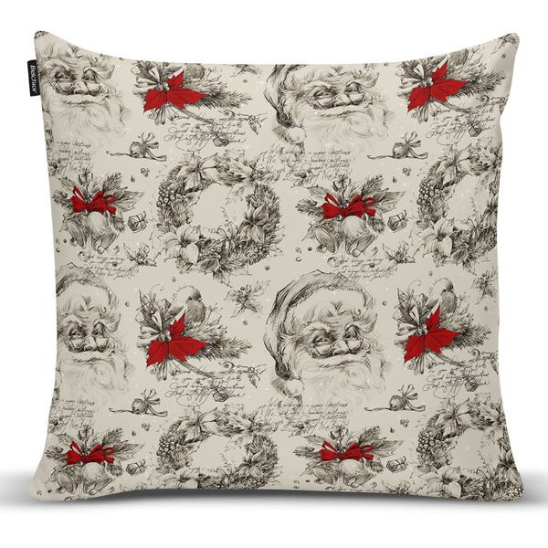 Almofada Papai Noel Bege 43x43cm