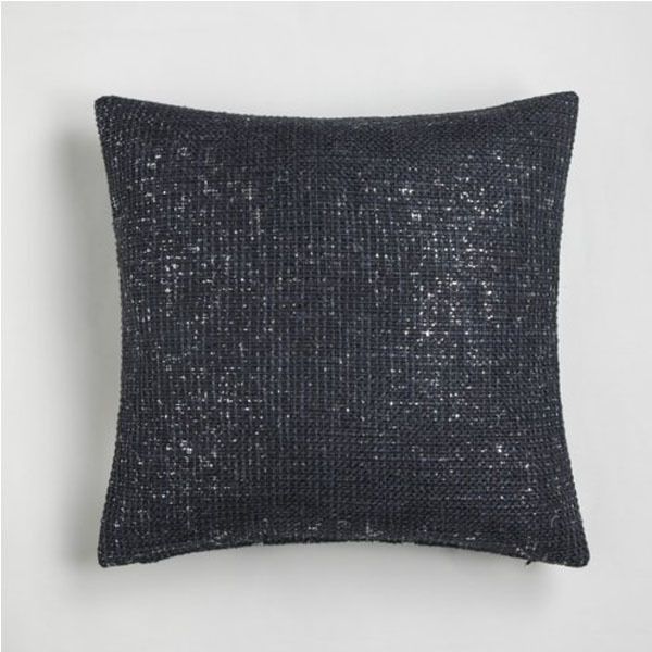 Almofada Strass Preto e Prata 45x45cm