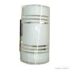 Arandela calha de inox com vidro tradicional Joanto