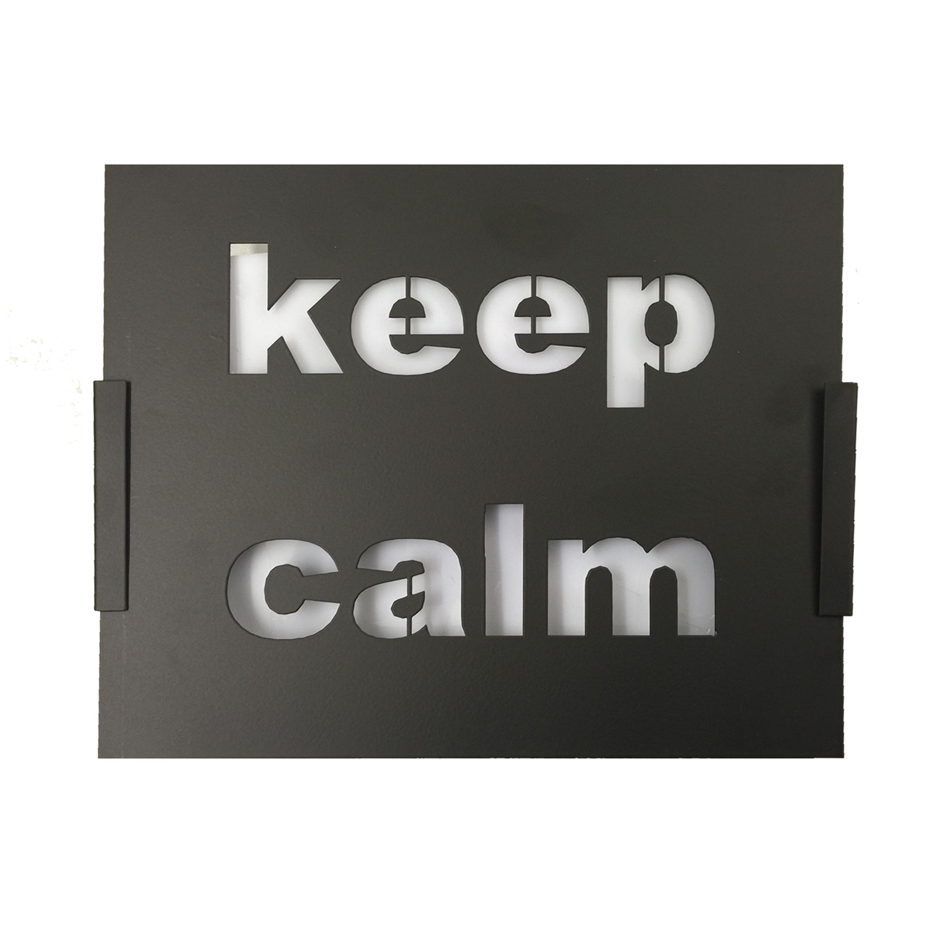 Arandela Interna Keep Calm Retangular Alumínio Preto Bivolt Inspire