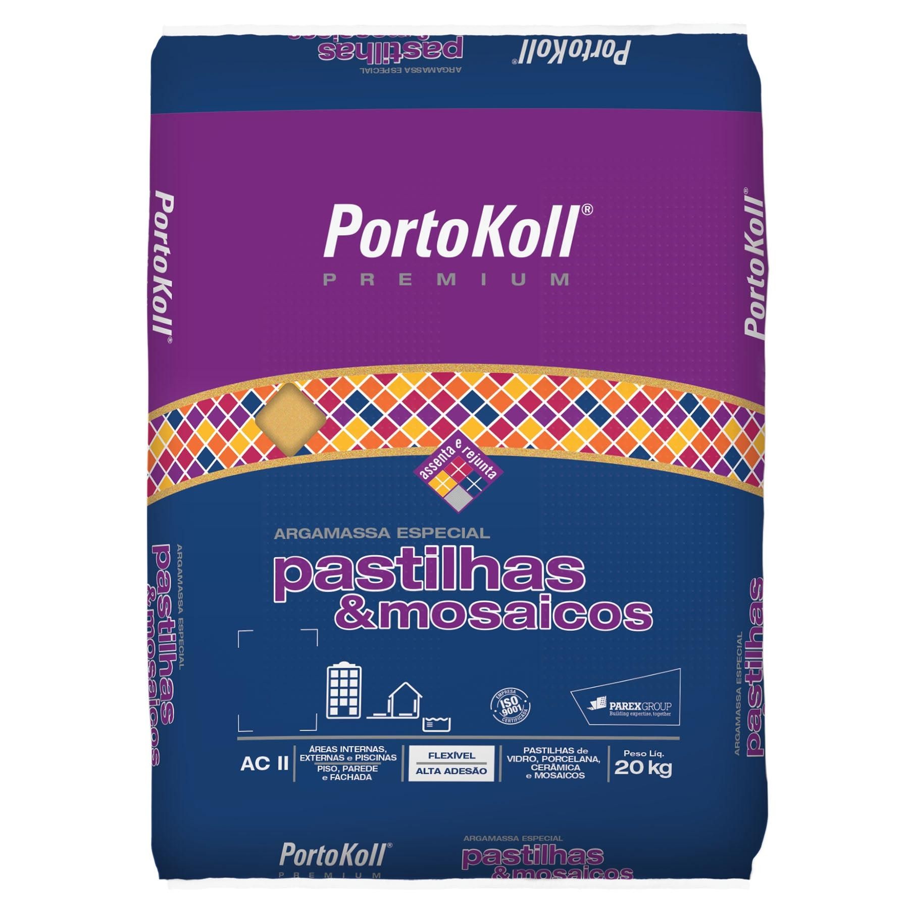 Argamassa ACII Pastilhas e Mosaicos Branca 20kg Portokoll