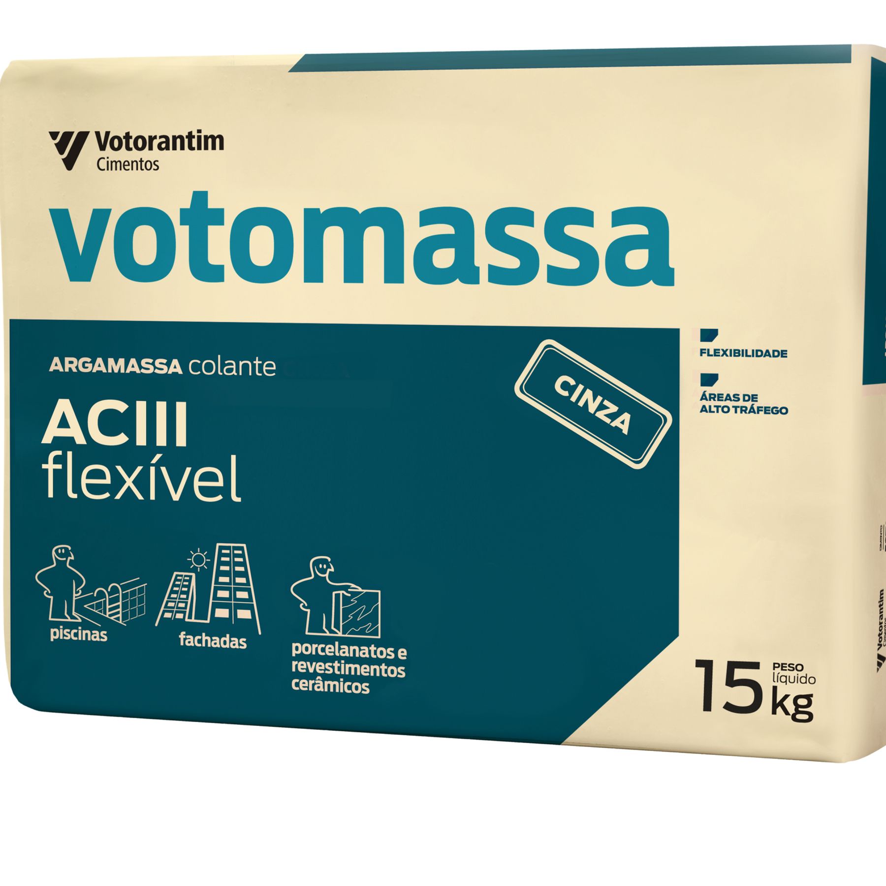 Argamassa ACIII Flexível Cinza 15kg Votomassa