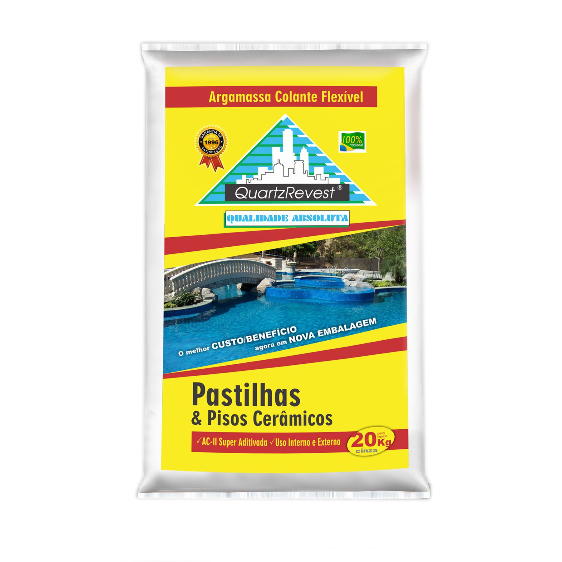 Argamassa Cerâmica Externo ACII Cinza 20kg QuartzRev