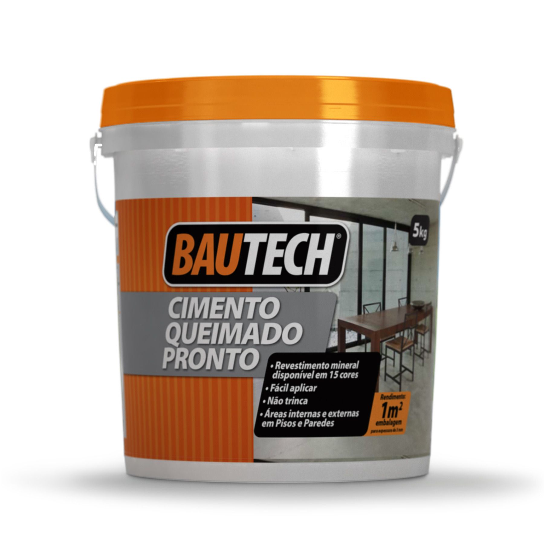 Argamassa Cimento Queimado Laranja 5Kg Bautech