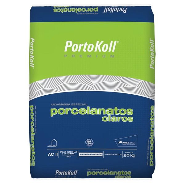 Argamassa Colante Porcelanato Claro ACII Uso Interno e Externo 20kg