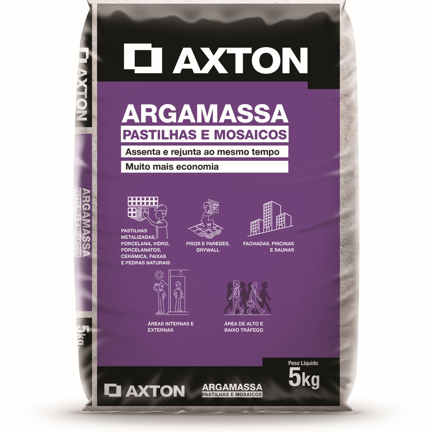 Argamassa Pastilha e Mosaicos Cinza 5kg Axton