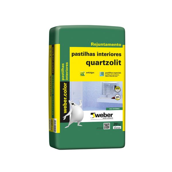 Argamassa Pastilhas Interiores Branca 20kg Quartzolit