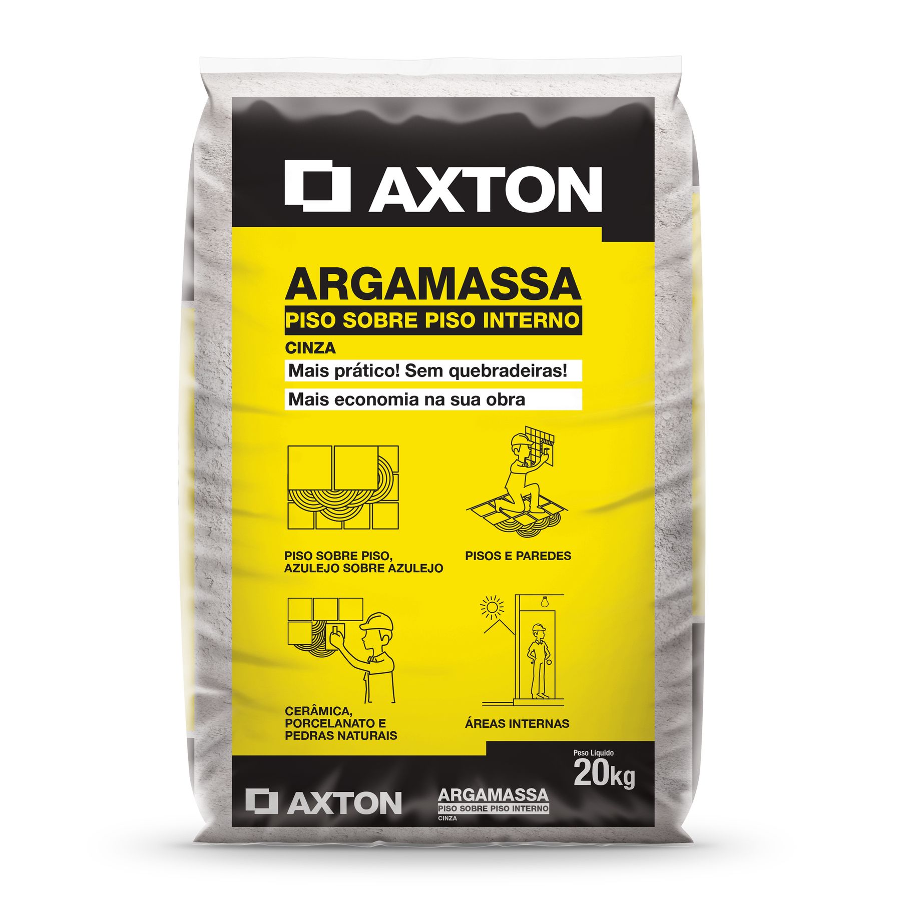 Argamassa Piso sobre Piso Especial Cinza 20Kg Axton