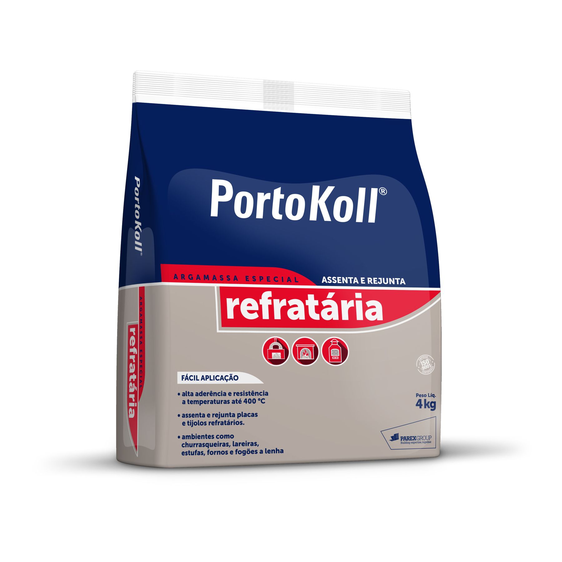 Argamassa Refratária Cinza 4Kg Portokoll