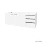 Armário para cozinha branco Blu 150 com porta e gavetas brancas Bumi