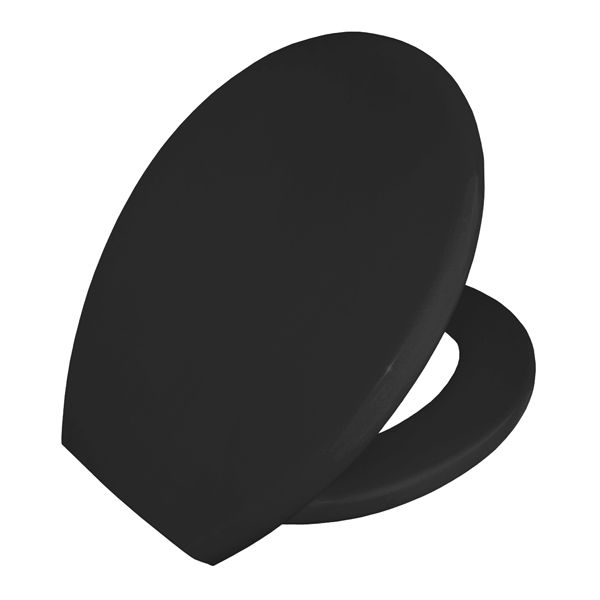 Assento Sanitário Convencional Polipropileno Preto Fechamento Comum Sensea