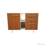 Balcão para fogão e pia Evolution direita 120cm madeira GhelPlus