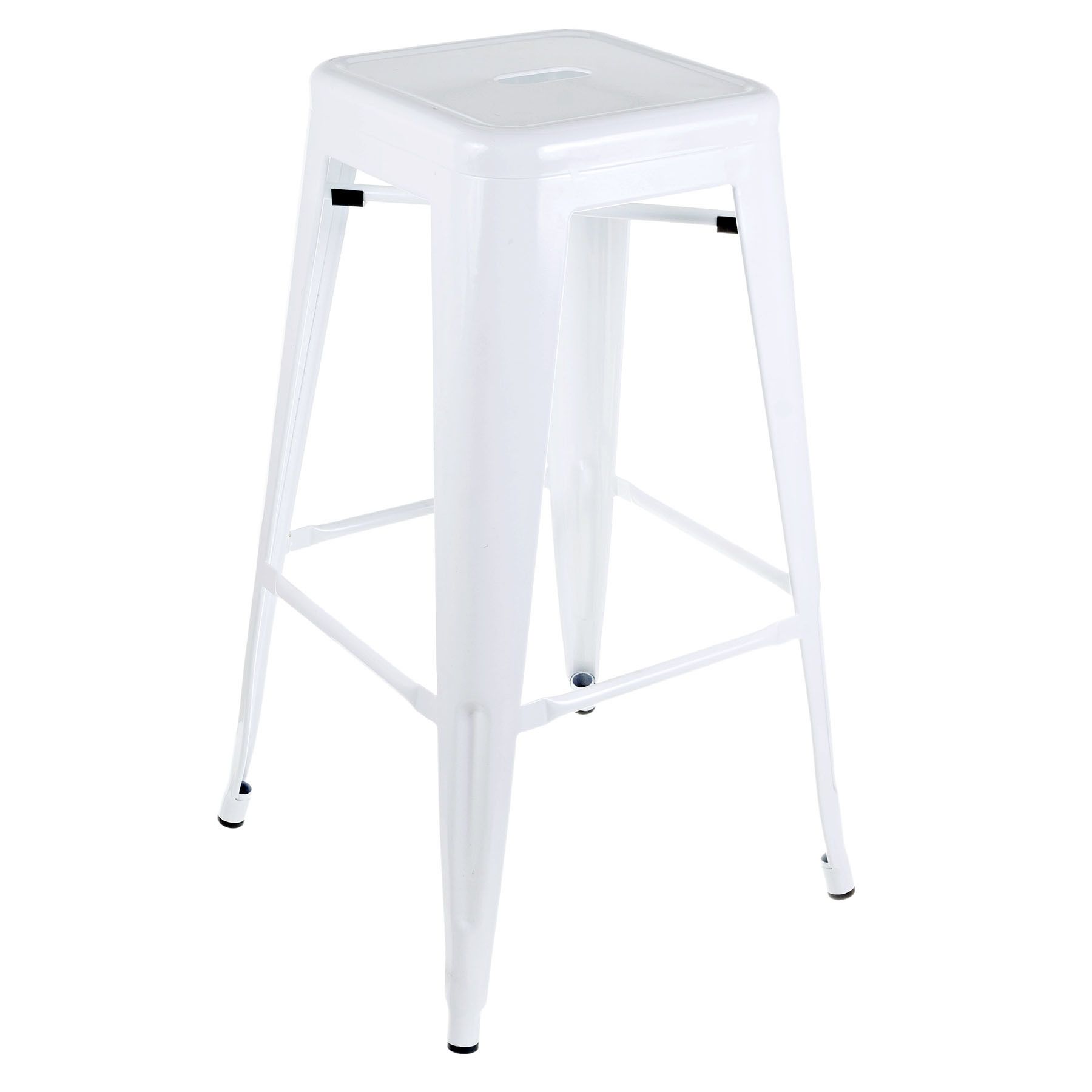 Banqueta Aço Alta Portland 76cm Branca