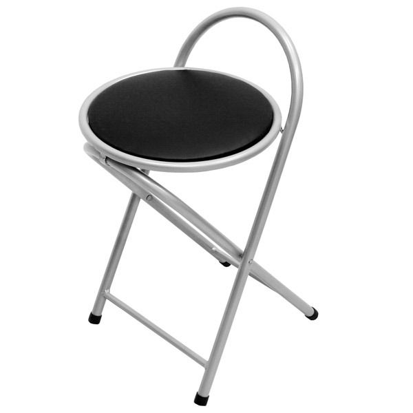 Banqueta Aço Baixa Articulável 59cm Prata e Preta