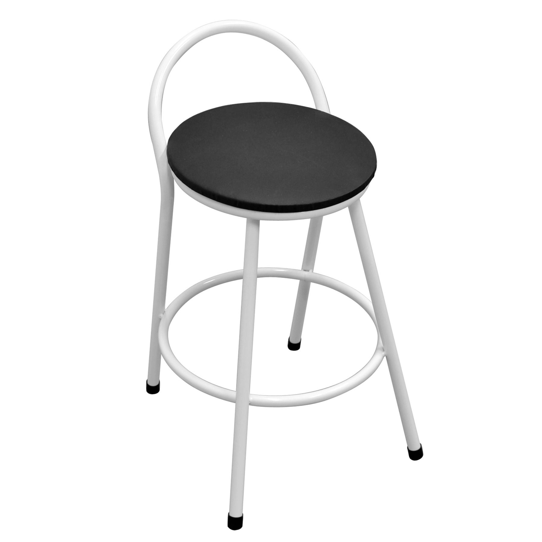 Banqueta Aço Baixa Artmix 61cm Branca e Preta