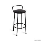 Banqueta Vitória 70cm com assento preto Metal Show