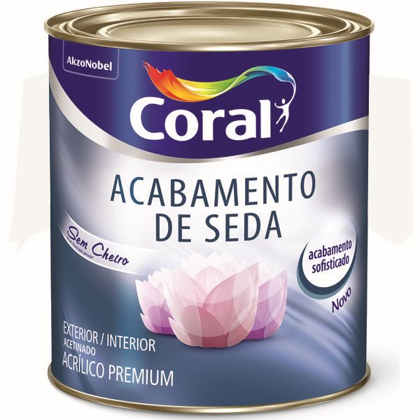 Base P Tinta Acrílica Acetinado Acabamento de Seda 0,81L Coral