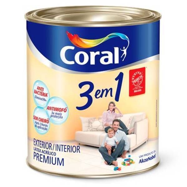 Base P Tinta Acrílica Anti Bactéria e Mofo Fosco Premium 3 em 1 3,2L Coral