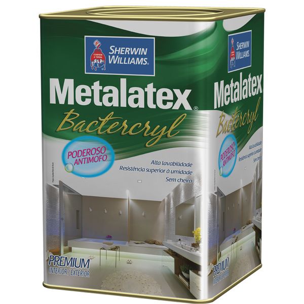 Base W Tinta Acrílica Anti Mofo Acetinado Premium Metalatex Bacterkill 18L Sherwin Williams