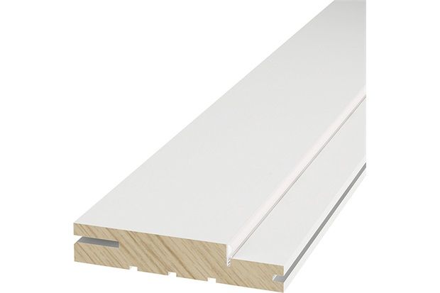 Batente de Madeira Pinus Recoberto Melaminico Branco Carrara 53x12x3cm