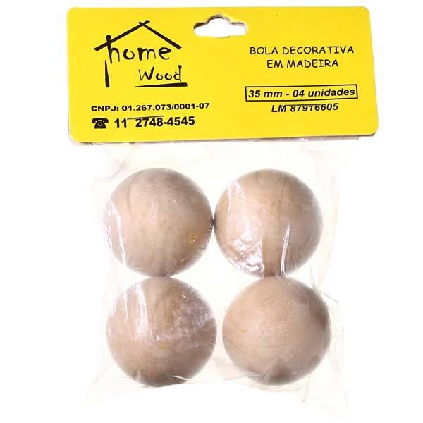Bola decorativa de Madeira 35x35mm Home Wood