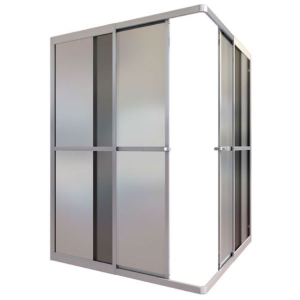 Box de Canto Plástico Fumê Kit Prata Fosco 1,85x0,9m