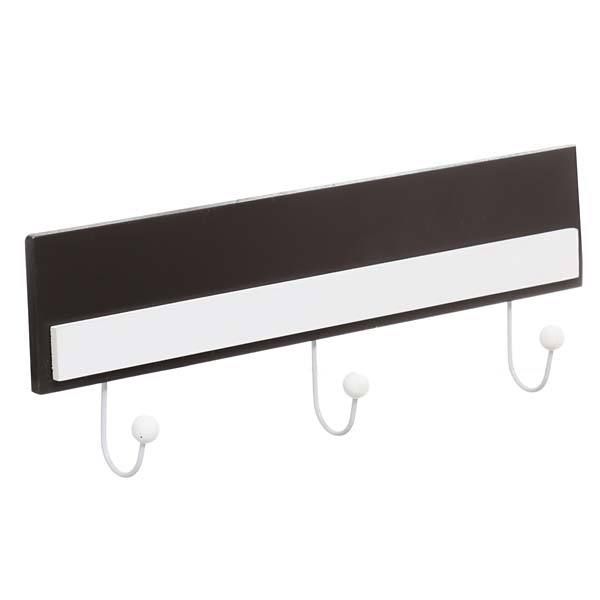 Cabideiro Parede 3 Ganchos Madeira Imbuia 9x41x5cm Ballpoint Kapos