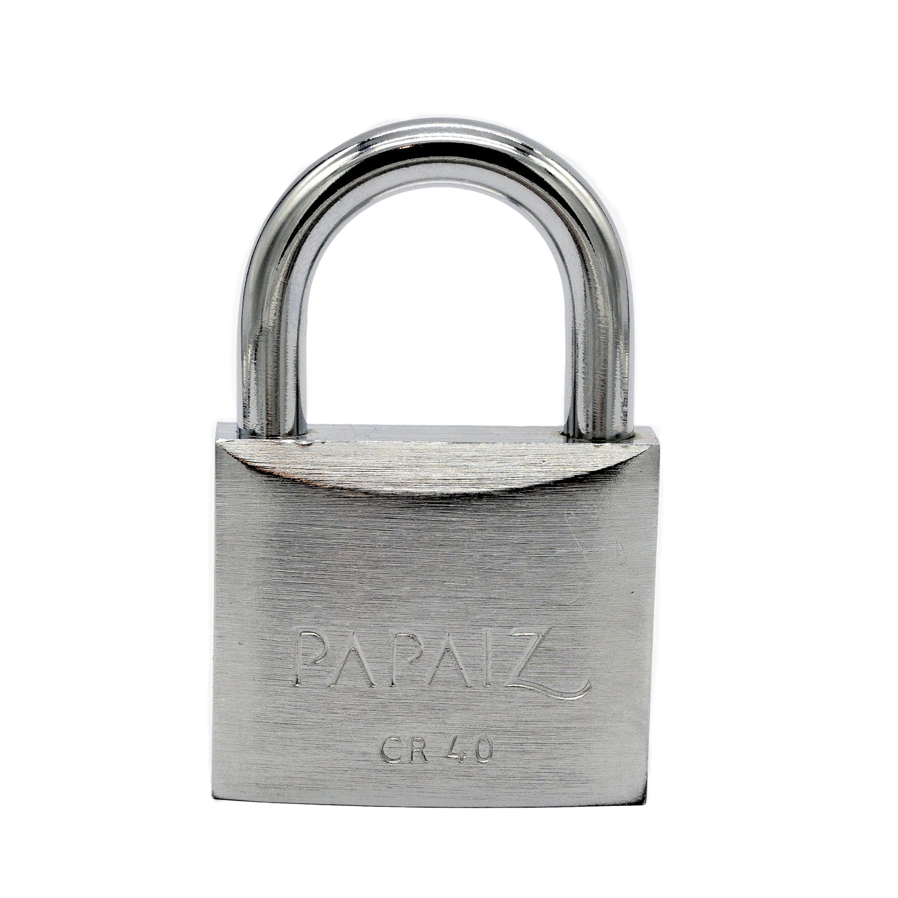 Cadeado com Chave Latão Maciço Simples 40mm 0100400CA Cromado Papaiz