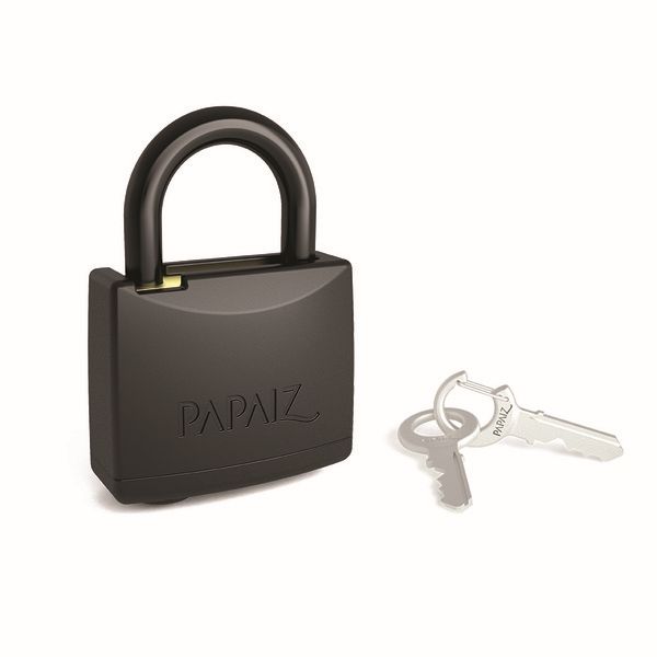 Cadeado com Chave Latão Simples 50mm Black Preto Papaiz