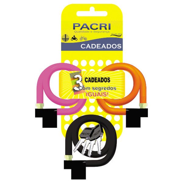 Cadeado Zamac com Cabo 400mm Diversos 46Y/40.3 Pacri