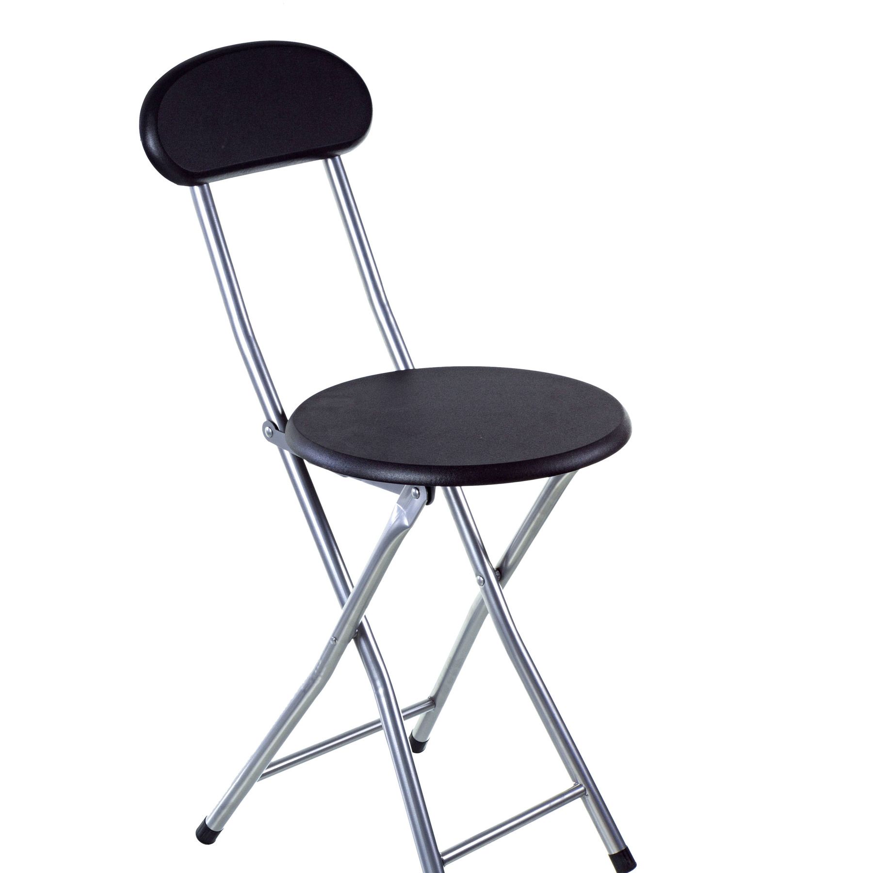 Cadeira Aço Dobrável Preta 76x31cm