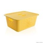 Caixa organizadora com tampa G amarelo OU