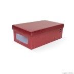 Caixa organizadora com visor retangular para sapato marsala Boxmania