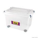 Caixa organizadora grande Top Stok alto 56,1 litros cristal Sanremo