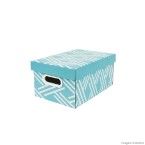 Caixa organizadora pequena Facilit Textil 35x21x16cm azul Boxgraphia