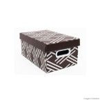 Caixa organizadora pequena Facilit Textil 35x21x16cm marrom Boxgraphia