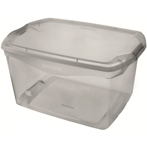 Caixa Organizadora Plástico Cinza 33,1x44,1x63,1cm 68L Sanremo
