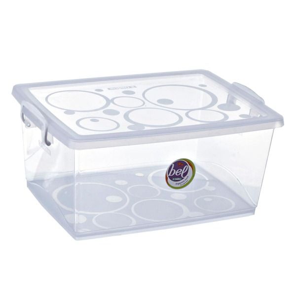 Caixa Organizadora Plástico Incolor 18,91x44,1x29,7cm 15L Bel Ordene