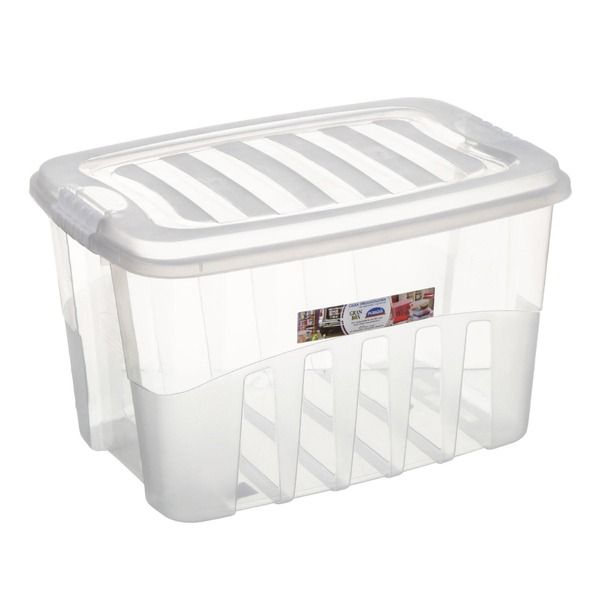 Caixa Organizadora Plástico Incolor 28x32,6x45,7cm 29L Organização Plasútil