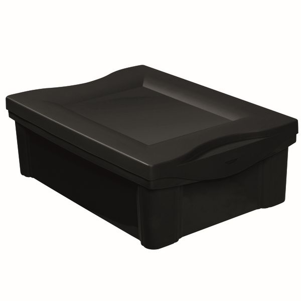 Caixa Organizadora Plástico Preto 14,4x30,5x42,5cm 13,5L Ordene