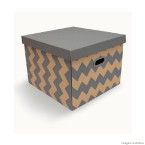 Caixa organizadora Storage decorada cinza Boxmania